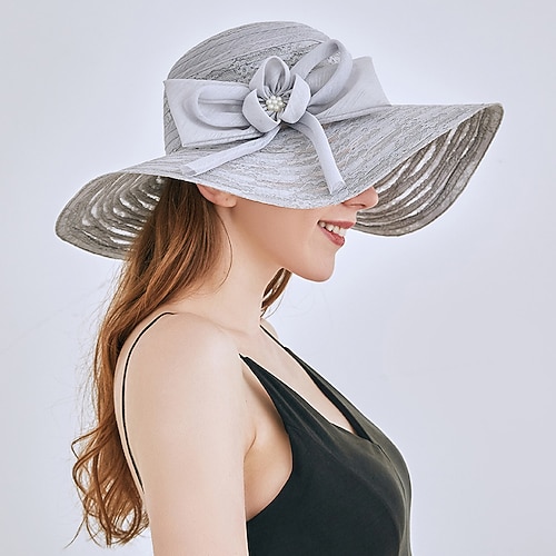 

Elegant Beach Fancy Plain Hats with Flower 1pc Casual / Holiday Headpiece