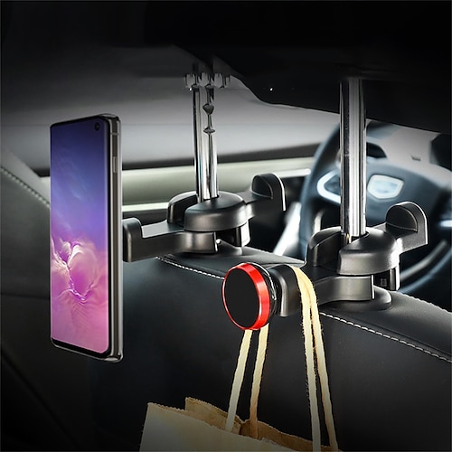 

Front and Rear Dual-use Hidden Car Seat Back Hooks 6 Strong Magnetic Car Mobile Phone Bracket Headrest Hooks