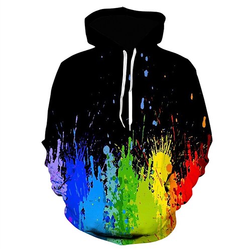 

Men's Pullover Hoodie Sweatshirt Graphic Patterned Print Daily Sports Streetwear 3D Print Casual Big and Tall Hoodies Sweatshirts Black