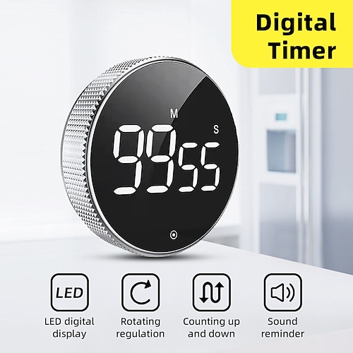 

Kitchen Timers Digital Classroom Timer for Kids Large Magnetic LED Countdown Timer with Constant Light Function for classrooms Quiet for Children and Teachers