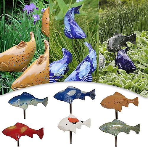 

Ceramic Garden Koi Resin Crafts Lawn Decorative Ornaments Colorful Fish Resin Crafts Decorative Courtyard Art Decoration