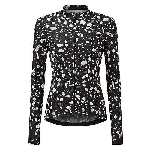 

21Grams Women's Cycling Jersey Long Sleeve Bike Top with 3 Rear Pockets Mountain Bike MTB Road Bike Cycling Breathable Quick Dry Moisture Wicking Reflective Strips Black Polka Dot Polyester Spandex