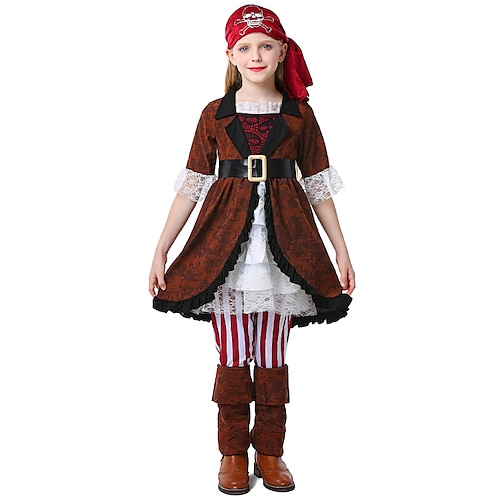 

Pirates of the Caribbean Pirate Dress Outfits Masquerade Women's Movie Cosplay Cosplay Costume Party Brown Dress Pants Headpiece Halloween Masquerade Polyester / Waist Belt / Waist Belt