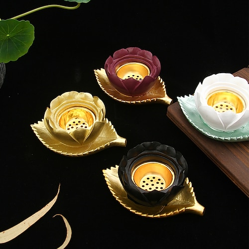 

Lotus Leaf European Style Resin Candle 1pc Candle Holders