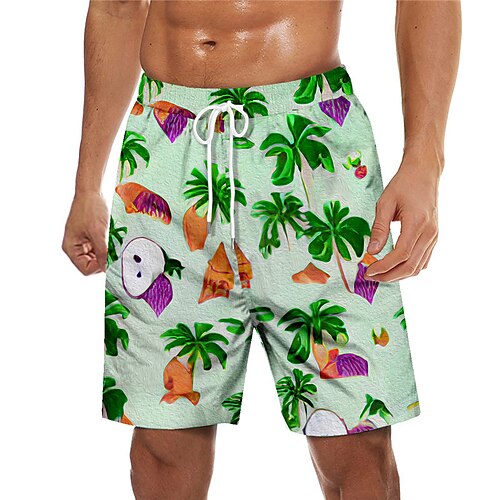 

Men's Swim Trunks Swim Shorts Quick Dry Board Shorts Bathing Suit with Pockets Drawstring Swimming Surfing Beach Water Sports Tropical Printed Spring Summer