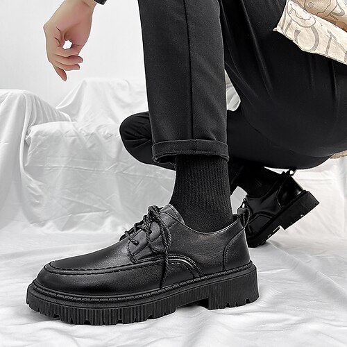 

Men's Boots Casual Vintage Daily Office Career PU Booties / Ankle Boots Black Fall Winter