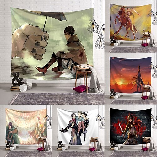 

Attack on Titan Wall Tapestry Art Decor Blanket Curtain Hanging Home Bedroom Living Room Decoration Polyester