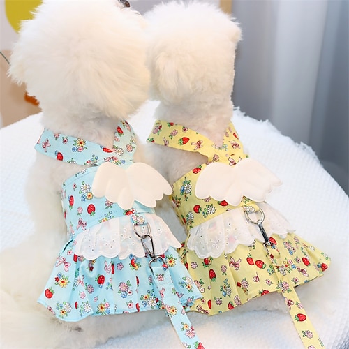 

Dog Cat Dress Angel & Devil Fruit Cute Sweet Dailywear Casual Daily Dog Clothes Puppy Clothes Dog Outfits Soft Yellow Blue Costume for Girl and Boy Dog Cotton S M L XL 2XL