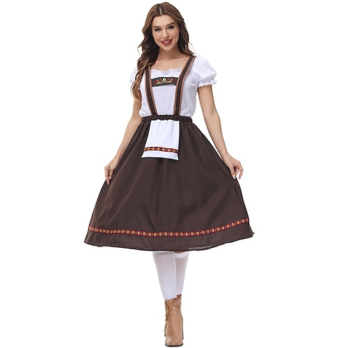 

Oktoberfest Beer International Beer Festival Lederhosen Women's Top Skirt Bavarian Costume Coffee