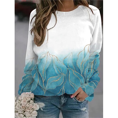 

Women's Sweatshirt Flower Patchwork Print Casual Daily Sports 3D Print Sportswear Casual Hoodies Sweatshirts Loose Green