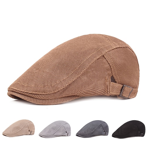 

Beret Hat Women Summer Mesh Breathable Forward Hat Youth Men's Classic Literary Hat Causal Visors Adjustable Solid Color Sun Hat