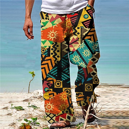 

Per uomo Pantaloni Pantaloni estivi Pantaloni da spiaggia Tasche A cordoncino Vita elastica Stampe astratte Comfort Traspirante Informale Giornaliero Per eventi Streetwear Originale Fucsia Verde
