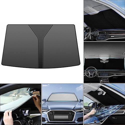 

Car Windshield Shade Universal Front Windscreen Sun Shade Sun Protection Double-Layer Window Cover Collapsible for Auto 70140cm