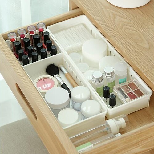 

Japanese desktop drawer storage box partition kitchen tableware stationery arrangement small box transparent plastic partition magic