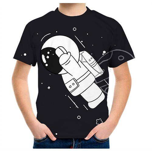 

Kids Boys T shirt Tee Short Sleeve 3D Print Graphic Patterned Crewneck Black Gray Camel Children Tops Spring Summer Active Daily Outdoor Regular Fit 4-12 Years
