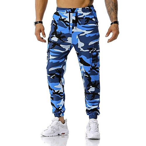 

Per uomo Pantaloni cargo Jogging Pareggiatore Pantaloni A cordoncino Vita elastica Multi tasca Mimetico Traspirante Morbido Informale Giornaliero Di tendenza Streetwear Verde militare Rosso