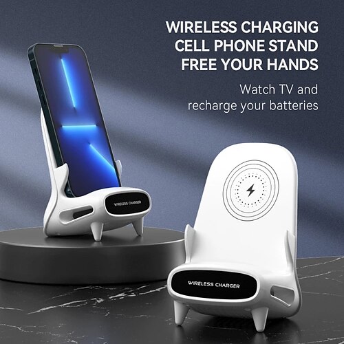 

Wireless Charger 15 W Output Power Wireless Charging Stand Fast Wireless Charging for Multiple Devices Security Protection Mini Chair Bracket Creative Horizontal Wireless Charger For Cellphone 1 PC