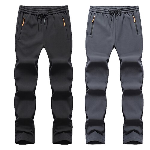 

Men's Hiking Pants Trousers Fleece Lined Pants Softshell Pants Winter Outdoor Slim Thermal Warm Windproof Breathable Water Resistant Pants / Trousers Bottoms Drawstring Elastic Waist Black Grey