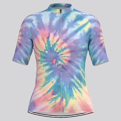 

21Grams Women's Cycling Jersey Short Sleeve Bike Top with 3 Rear Pockets Mountain Bike MTB Road Bike Cycling Breathable Quick Dry Moisture Wicking Reflective Strips Purple Graffiti Polyester Spandex