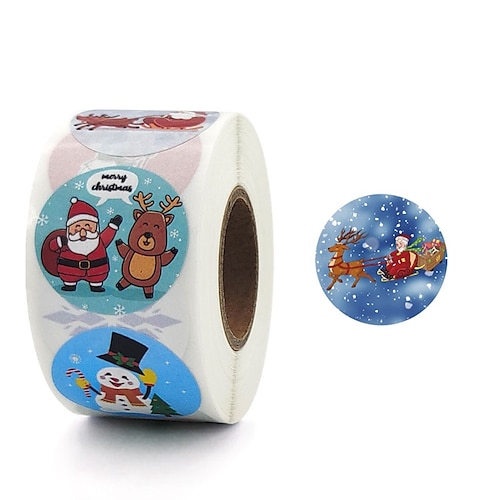 

3 Rolls Santa Claus Christmas Bell Roll Stickers for Student Notebook Planners Waterproof Self-adhesive Aesthetic for Women Men Girls