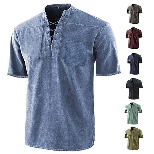 

Men's Hiking Shirt / Button Down Shirts Henley Shirt Tee Tshirt Top Outdoor Breathable Quick Dry Lightweight Sweat wicking Summer Ginger Green Green Black Climbing Camping / Hiking / Caving Traveling