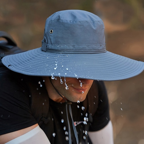 

Men's Women's Sun Hat Bucket Hat Fishing Hat Boonie hat Wide Brim Summer Outdoor Waterproof Sunscreen UV Protection Breathable Hat Navy Back Green for Fishing Climbing Beach / Quick Dry