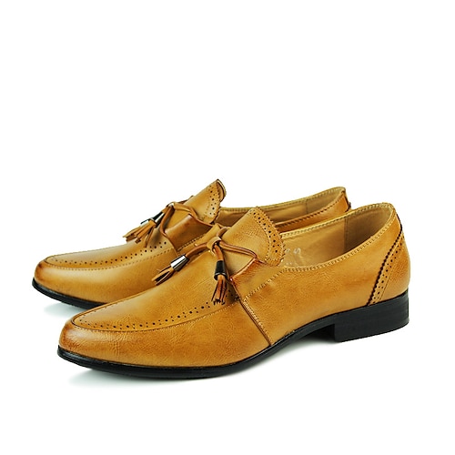 

Men's Loafers Slip-Ons Casual Classic Daily Office Career PU Black Yellow Red Spring Summer