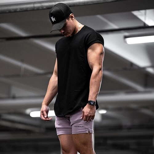 

Men's Running Tank Top Sleeveless Tee Tshirt Athletic Spandex Breathable Quick Dry Moisture Wicking Gym Workout Running Active Training Sportswear Activewear Solid Colored Black Rosy Pink Gray