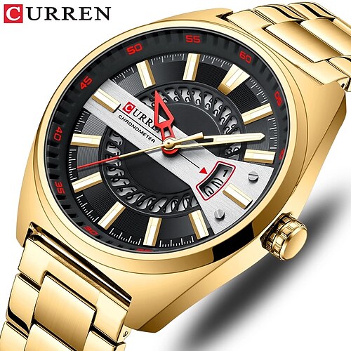 

CURREN Quartz Watch for Men Analog Quartz Stylish Stylish Waterproof Calendar Alloy Stainless Steel Fashion