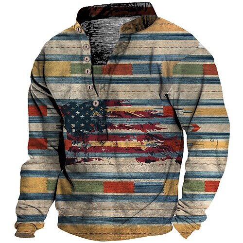 

Men's Sweatshirt Pullover Graphic Patterned Print Daily Sports Holiday 3D Print Basic Essential Casual Hoodies Sweatshirts Light Khaki.