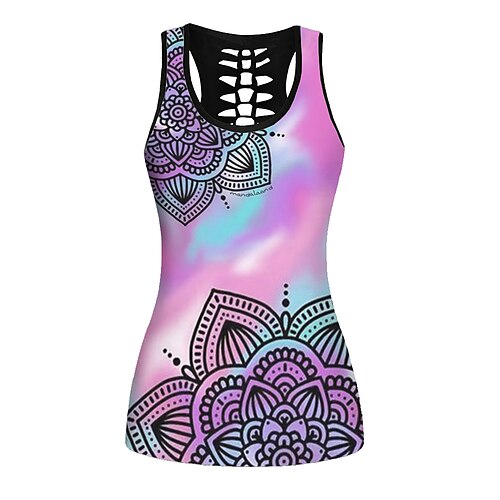 

21Grams Women's Cowl Neck Yoga Top Fashion Purple Yellow Yoga Gym Workout Running Tank Top Sleeveless Sport Activewear Breathable Quick Dry Comfortable Stretchy