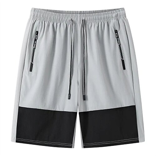 

Men's Chic Modern Casual / Sporty Shorts Pocket Zipper Pocket Knee Length Pants Casual Daily Inelastic Patchwork Color Block Mid Waist Black Gray Khaki L XL XXL 3XL 4XL