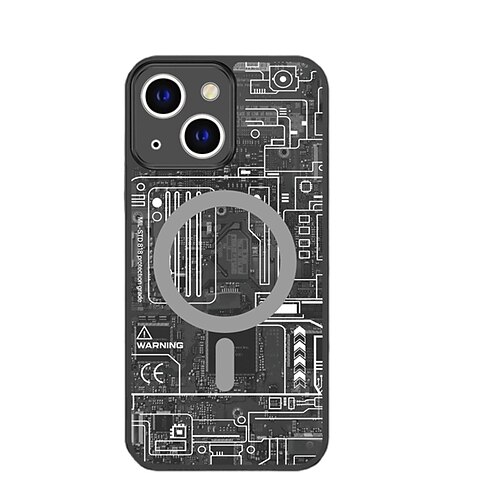 

Phone Case For Apple Back Cover Magnetic Adsorption iPhone 13 iPhone 12 iPhone 13 12 Pro Max Portable Support Wireless Charging Soft Edges Geometric Pattern Armor TPU Acrylic