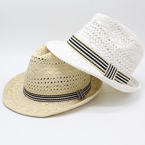 

Spring Summer Women Sun Hats Simple Colorful Belt Men Straw Hats Girls Boys Vintage Beach Casual Panama Hats Jazz Hat