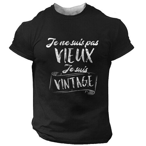 

Men's Unisex T shirt Tee 3D Print Graphic Patterned Letter Crew Neck Street Daily Print Short Sleeve Tops Designer Casual Vintage Big and Tall Black Gray Army Green / Summer / Summer