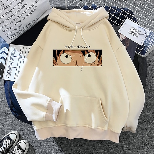 

Inspired by One Piece Monkey D. Luffy Hoodie Cartoon Manga Anime Harajuku Graphic Kawaii Hoodie For Men's Women's Unisex Adults' Hot Stamping 100% Polyester