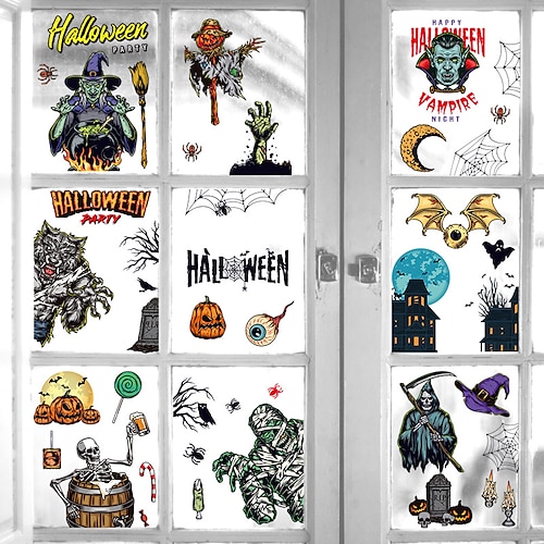 

Halloween Decorations Wall Stickers Decorative Wall Stickers PVC Home Decoration Wall Decal Wall Decoration Glass Window Decoration / Removable 2030cm9Pcs Wall Stickers for bedroom living room