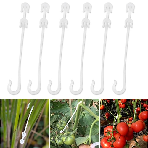 

50pcs/pack J Shaped Fruit Cherry Tomato Ear Hook Garden Vegetable Plant Grape Support Vines Fastener Clips Trellis Fixed Buckle Hook