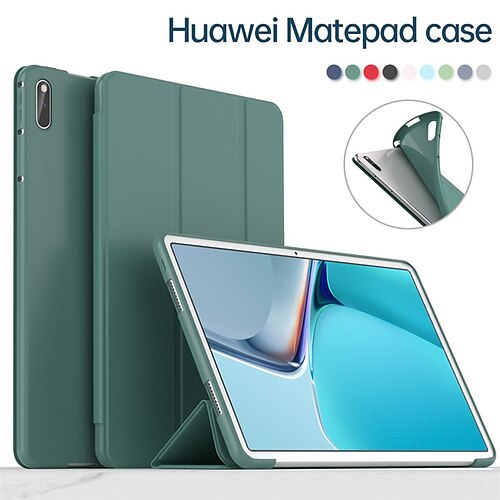 

Tablet Case Cover For Huawei Tablets 2021 MatePad Pro 10.8 with Stand Magnetic Smart Auto Wake / Sleep Solid Colored TPU Silicone