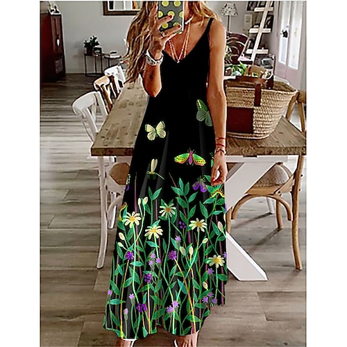 

Women's Casual Dress Swing Dress Green Blue Purple Short Sleeve Animal Print Spring Summer Spaghetti Strap Modern 2022 S M L XL XXL 3XL