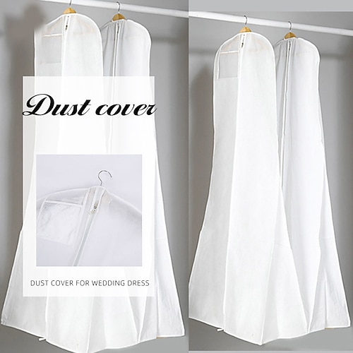 

180cm Suzhou Increased Trailing Fishtail Wedding Dress Dust Cover Widened And Thickened Double-sided Non-woven Dress Cover White Storage Bag