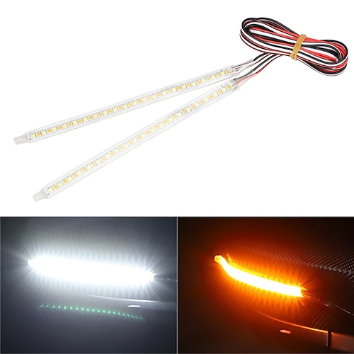 

2pcs Car Rearview Mirror Light Strips 14/18cm LED Flexible Turning Signal Light Streamer Strip Rear View Mirror Flowing Warning Light