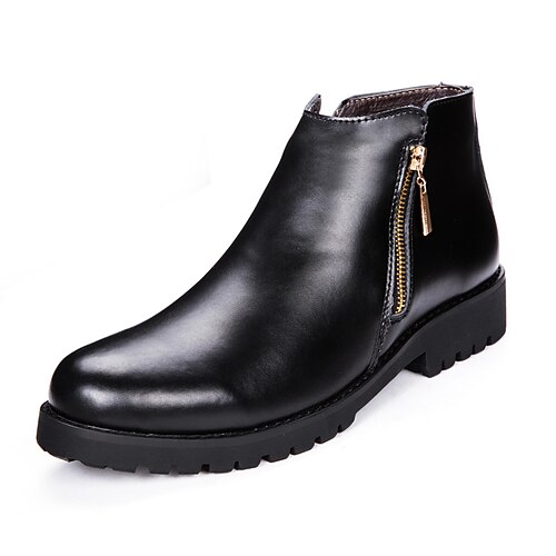 

Men's Boots Casual Classic Daily Leather Booties / Ankle Boots Black Brown Fall Winter