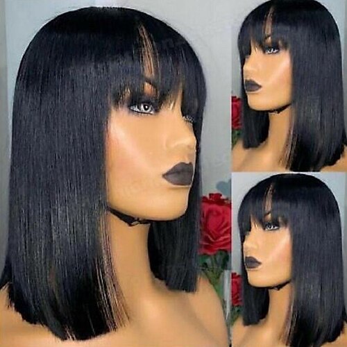 

Remy Human Hair 13x4 Lace Front 4x4 Lace Front Wig Bob Brazilian Hair Straight Natural Wig 130% 150% 180% Density with Baby Hair Natural Hairline With Bleached Knots For Women wigs for black women