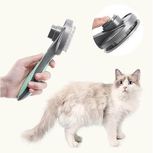 

Pet Grooming Comb One-click Hair Removal Pet Comb Self-cleaning Needle Comb Non-slip Handle To Remove Floating Hair Cat Hair Comb