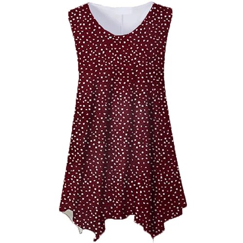 

Women's Plus Size Tops Tank Top Polka Dot Print Sleeveless Crewneck Streetwear Daily Holiday Cotton Spandex Jersey Spring Summer Purple Wine
