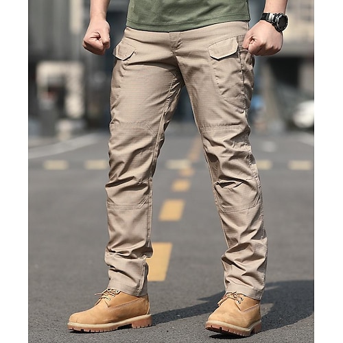

Men's Cargo Pants Work Pants Tactical Pants Military Summer Outdoor Ripstop Breathable Water Resistant Quick Dry Bottoms Zipper Pocket Elastic Waist Green Black Climbing Camping / Hiking / Caving S M