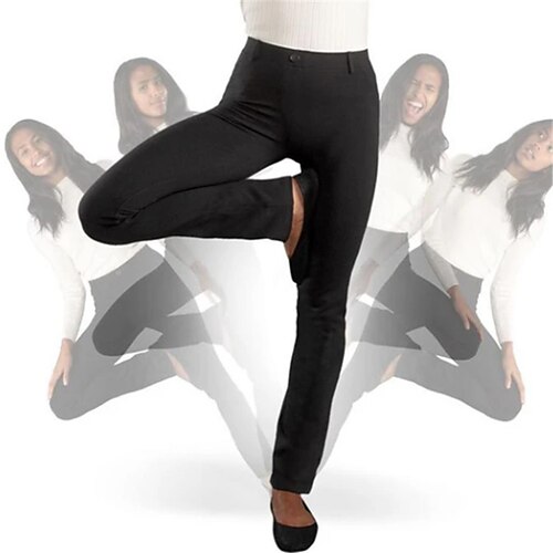 

Women's Dress Pants Culottes Wide Leg Pants Trousers Blue Wine Black Mid Waist Fashion Daily Work Micro-elastic Full Length Comfort Plain S M L XL XXL