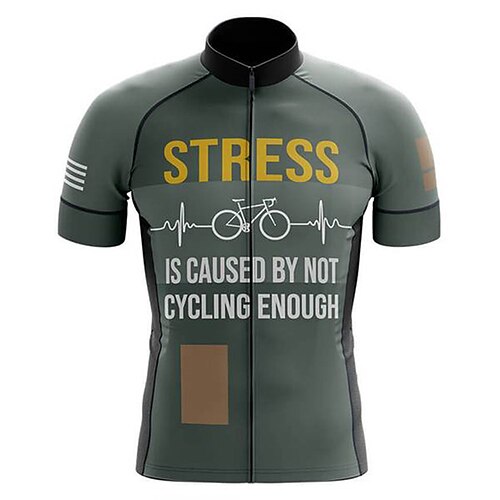 

21Grams Men's Cycling Jersey Short Sleeve Bike Top with 3 Rear Pockets Mountain Bike MTB Road Bike Cycling Breathable Quick Dry Moisture Wicking Reflective Strips Green Polyester Spandex Sports