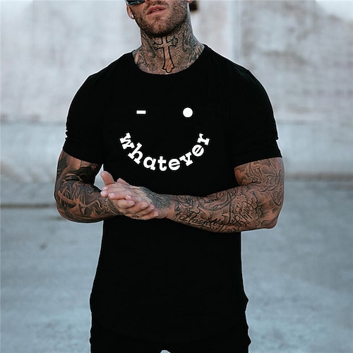 

Men's Unisex T shirt Tee Hot Stamping Graphic Prints Letter Crew Neck Street Daily Print Short Sleeve Tops Designer Casual Big and Tall Sports Black / Summer